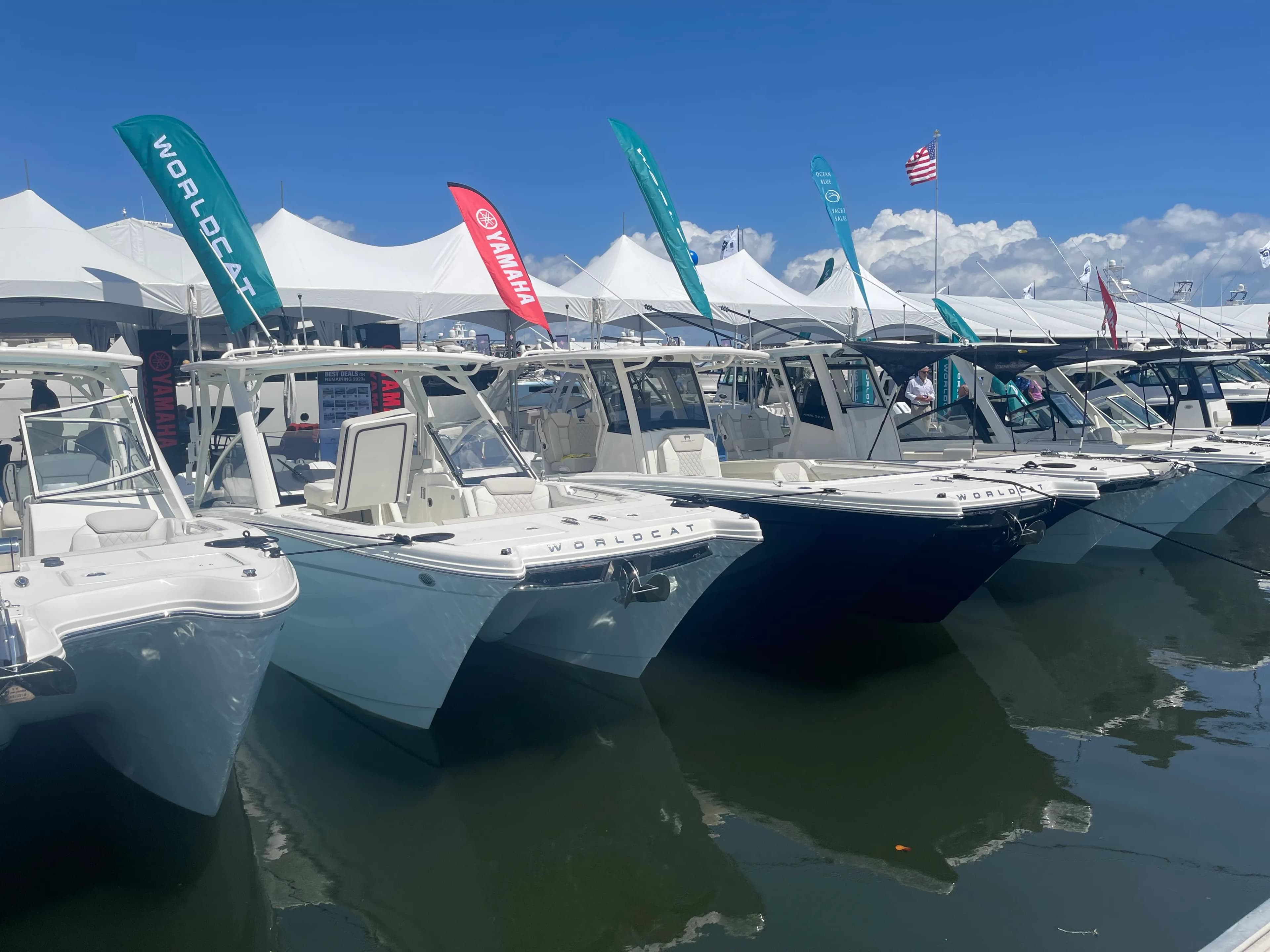 Boats in a Boat Show Marine Trade